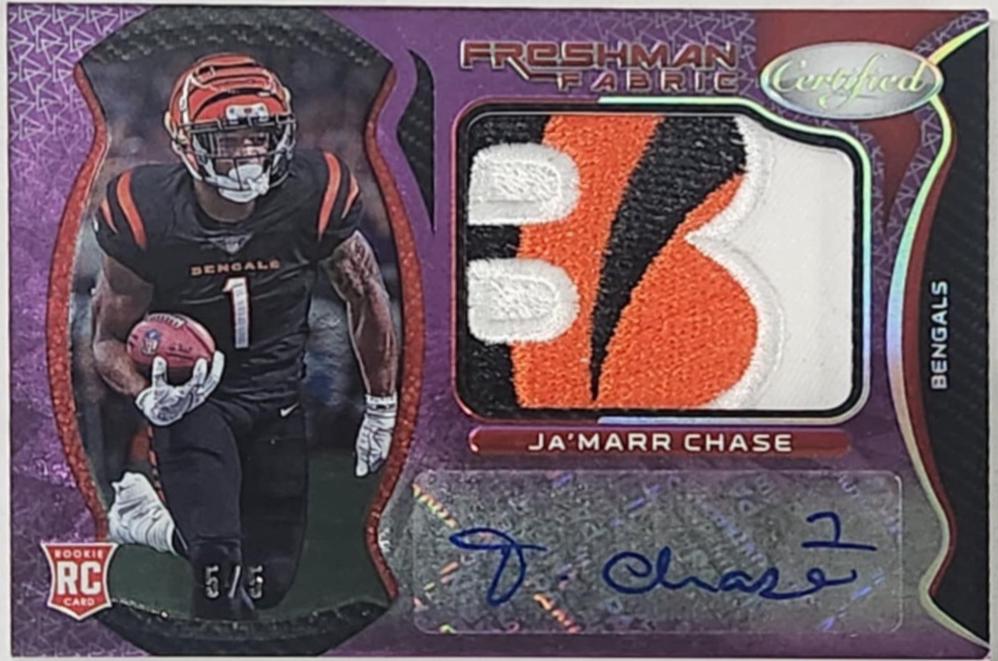 Ja'Marr Chase [Freshman Fabric Signature Purple Etch] #207