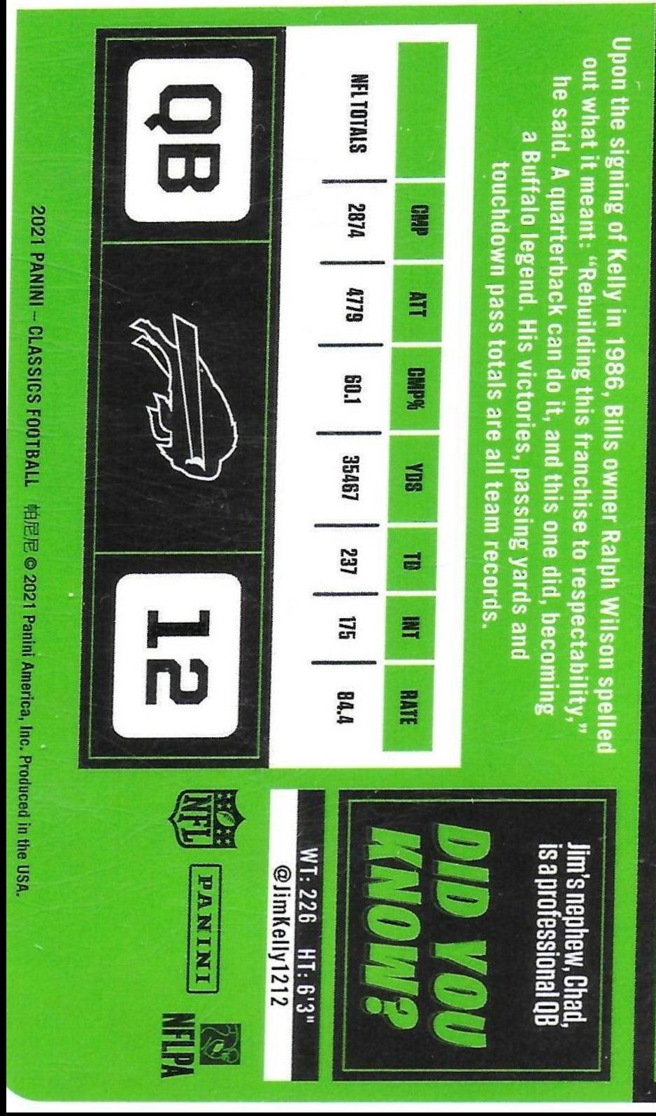 Jim Kelly [Green Back] #120