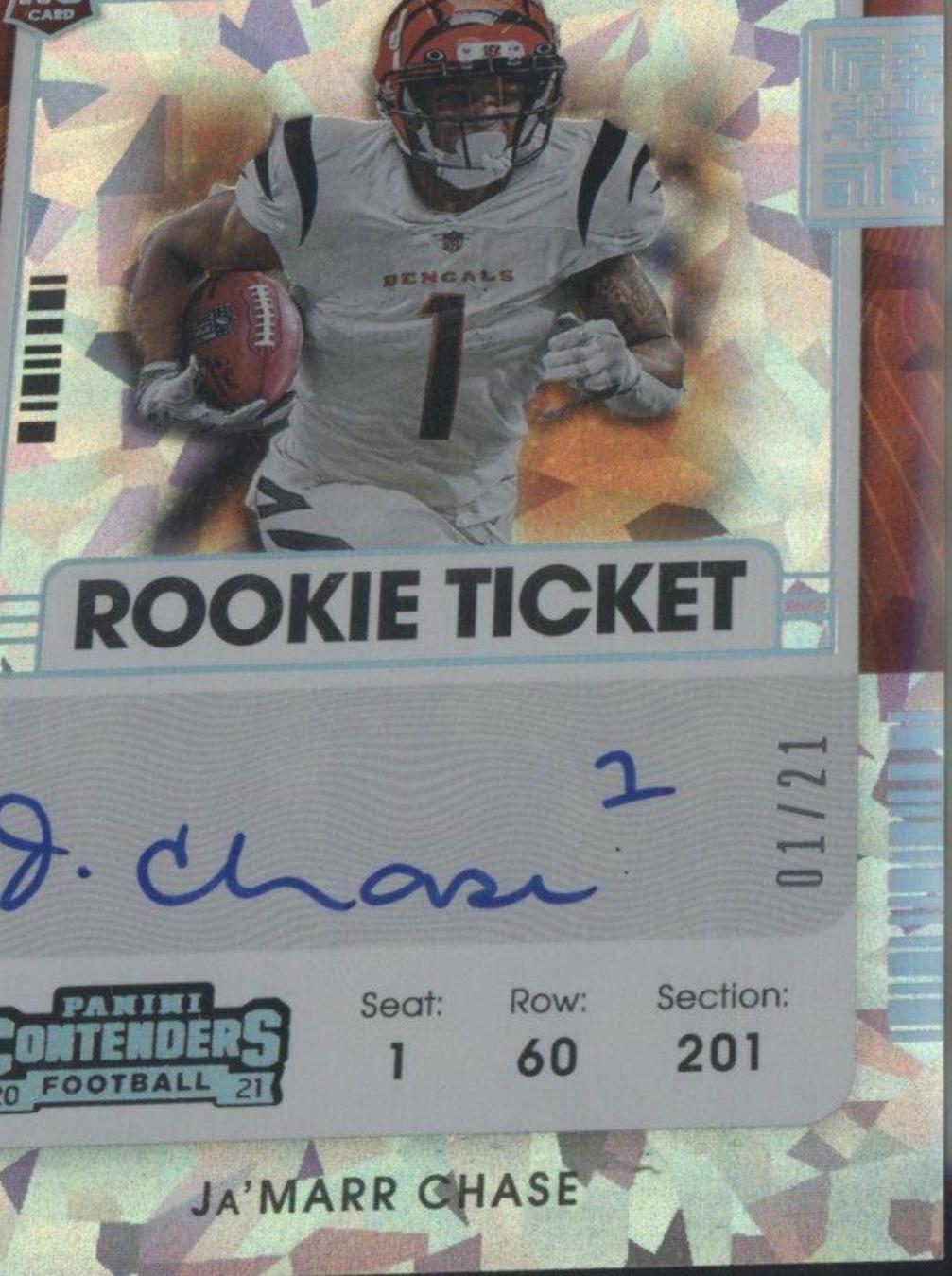 Ja'Marr Chase [Autograph Cracked Ice] #105V