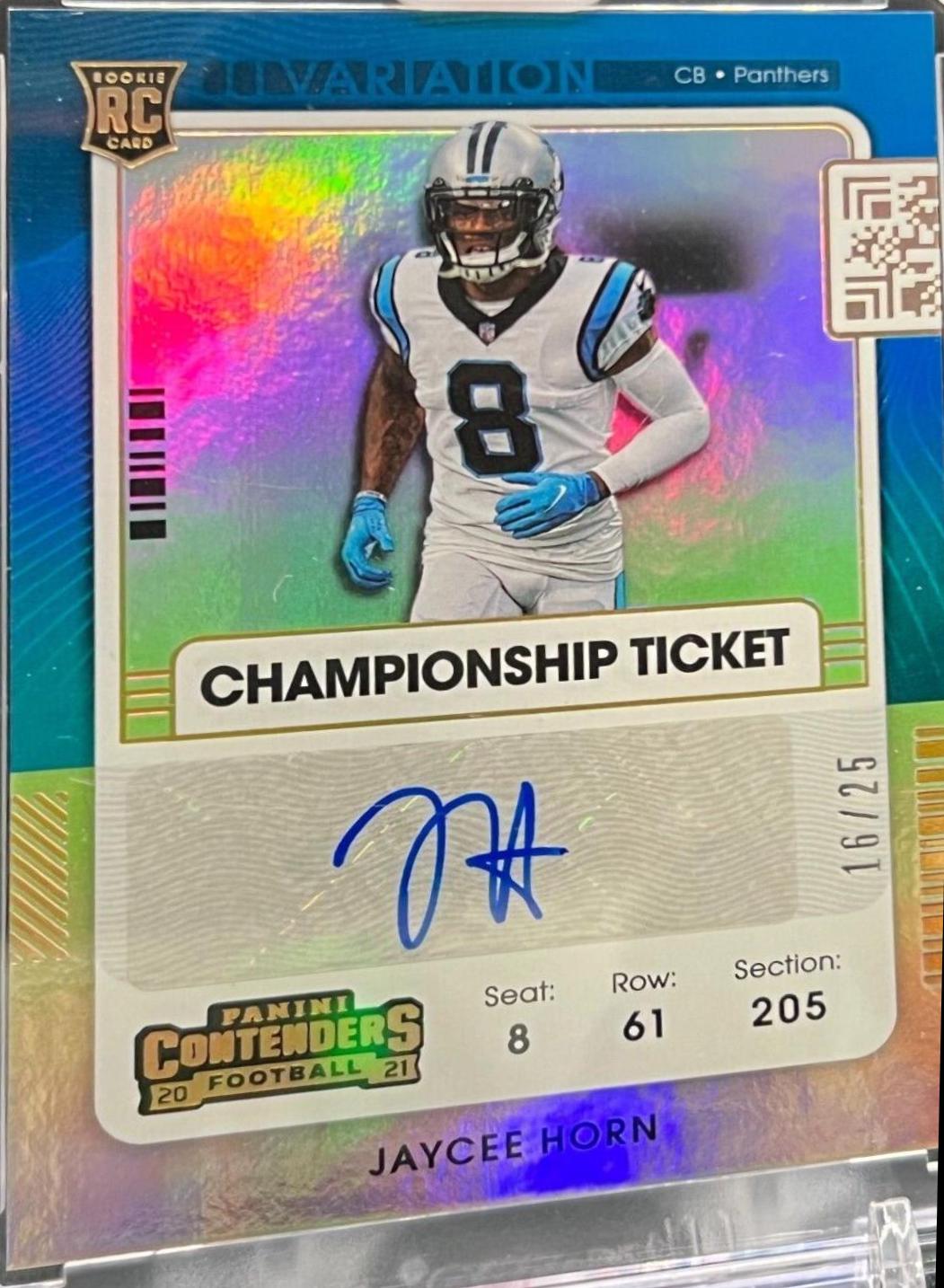 Jaycee Horn [Autograph Championship] #144V