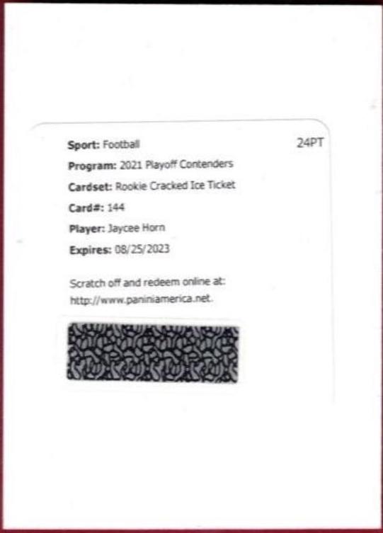 Jaycee Horn [Autograph Cracked Ice] #144