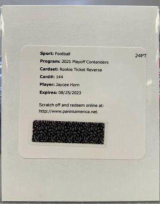 Jaycee Horn [Autograph Reverse] #144