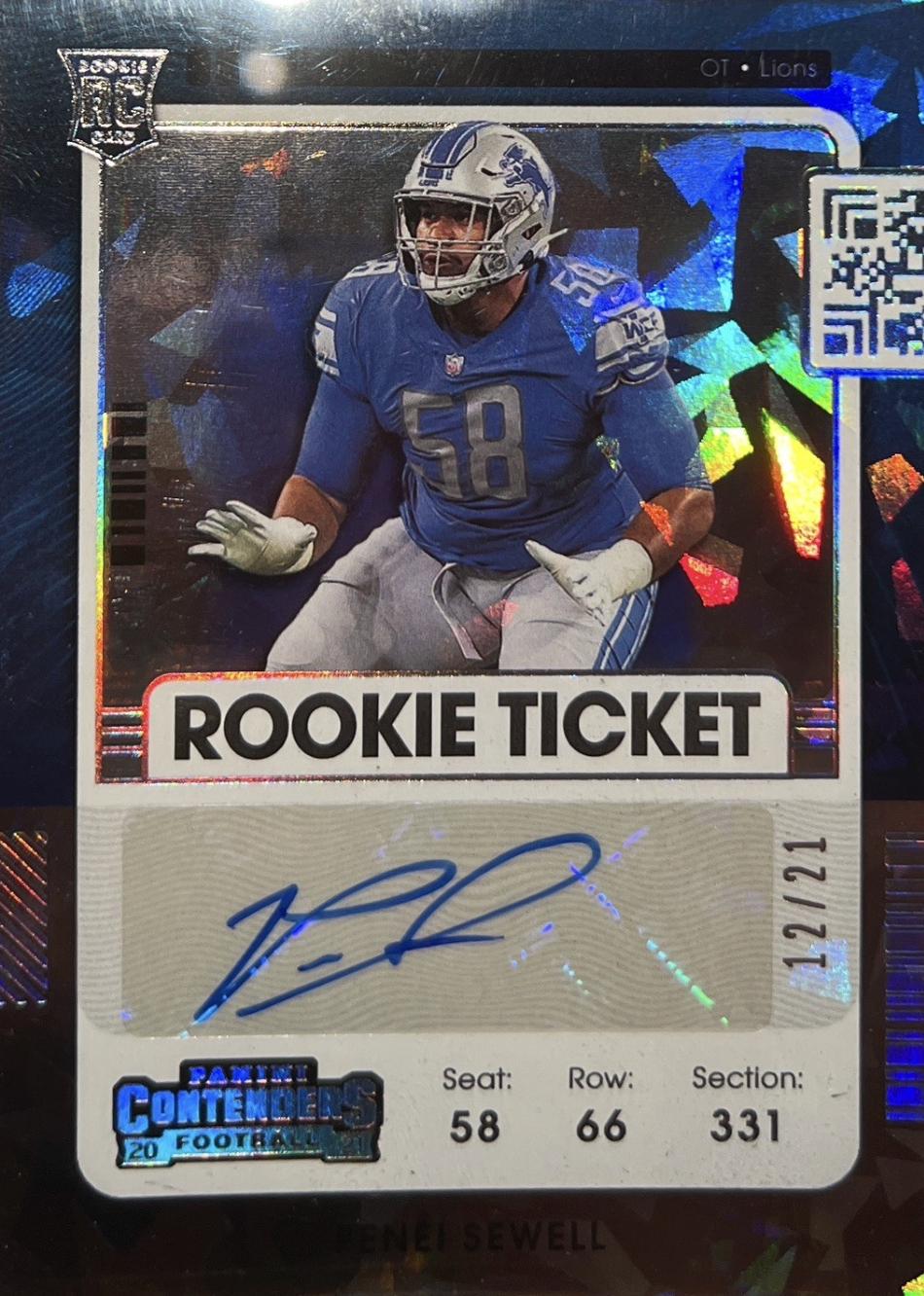 Penei Sewell [Autograph Cracked Ice] #143