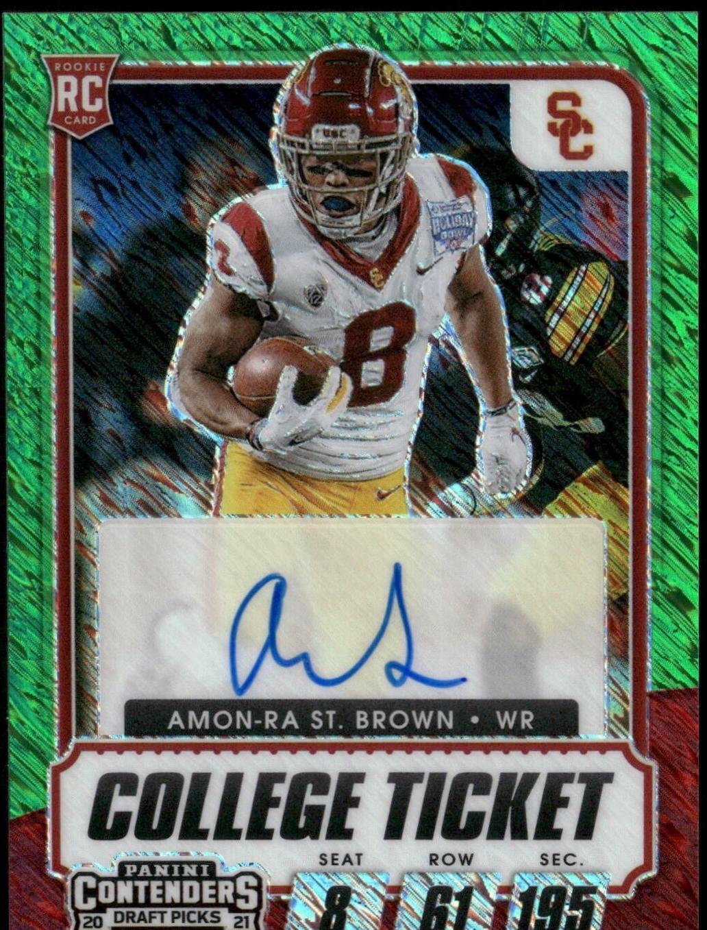 Amon Ra St. Brown [Autograph Premium Green Shimmer] #118