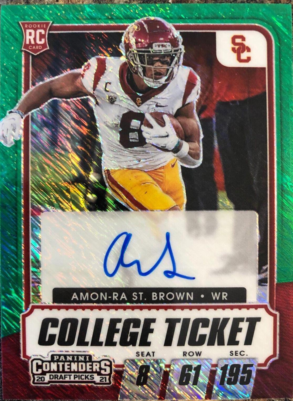 Amon Ra St. Brown [Autograph Premium Green Shimmer] #118C