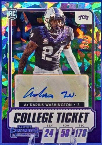 Ar'Darius Washington [Autograph Cracked Ice Ticket] #289