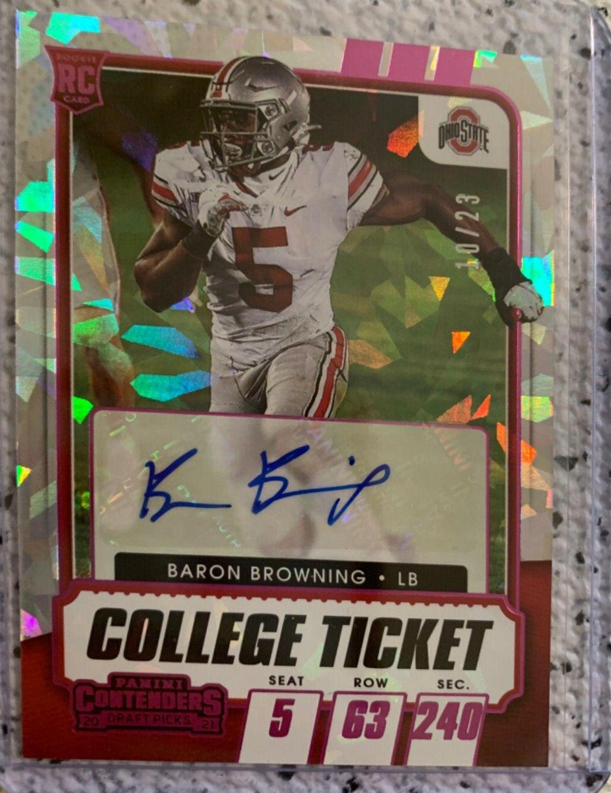 Baron Browning [Autograph Pink Cracked Ice] #215