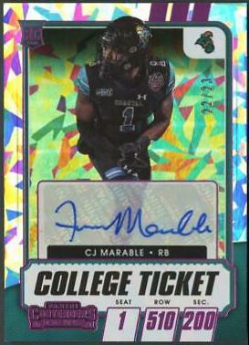 CJ Marable [Autograph Cracked Ice Ticket] #320
