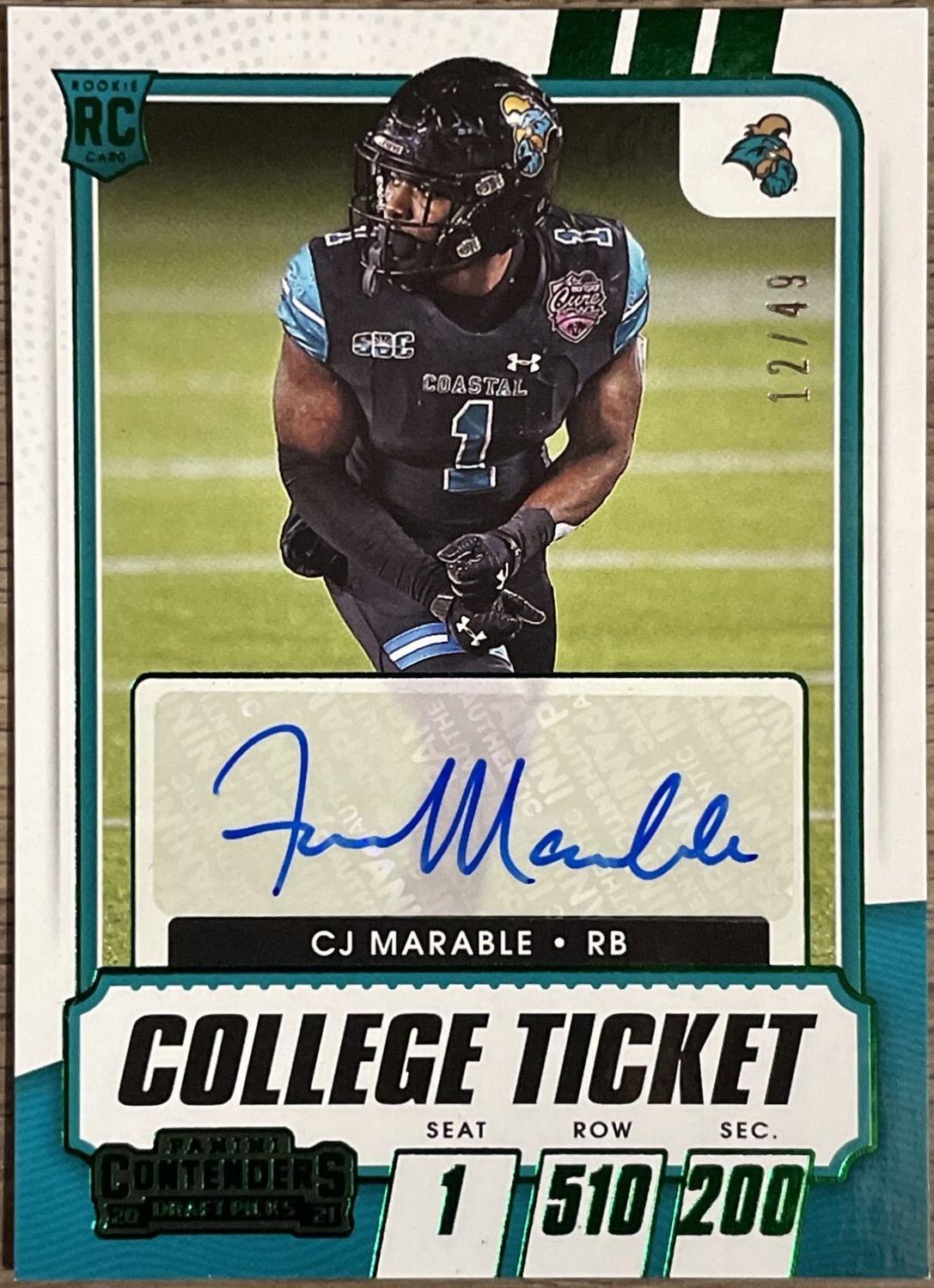 CJ Marable [Autograph Green] #320