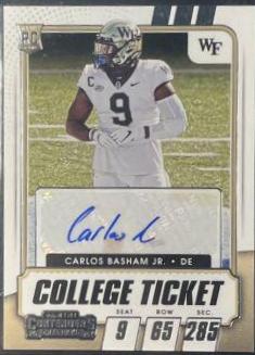 Carlos 'Boogie' Basham [Autograph Campus Ticket] #158