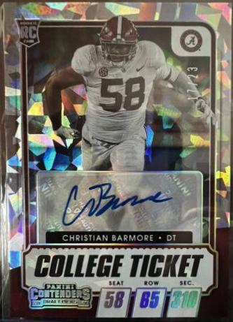 Christian Barmore [Autograph Cracked Ice Ticket] #199