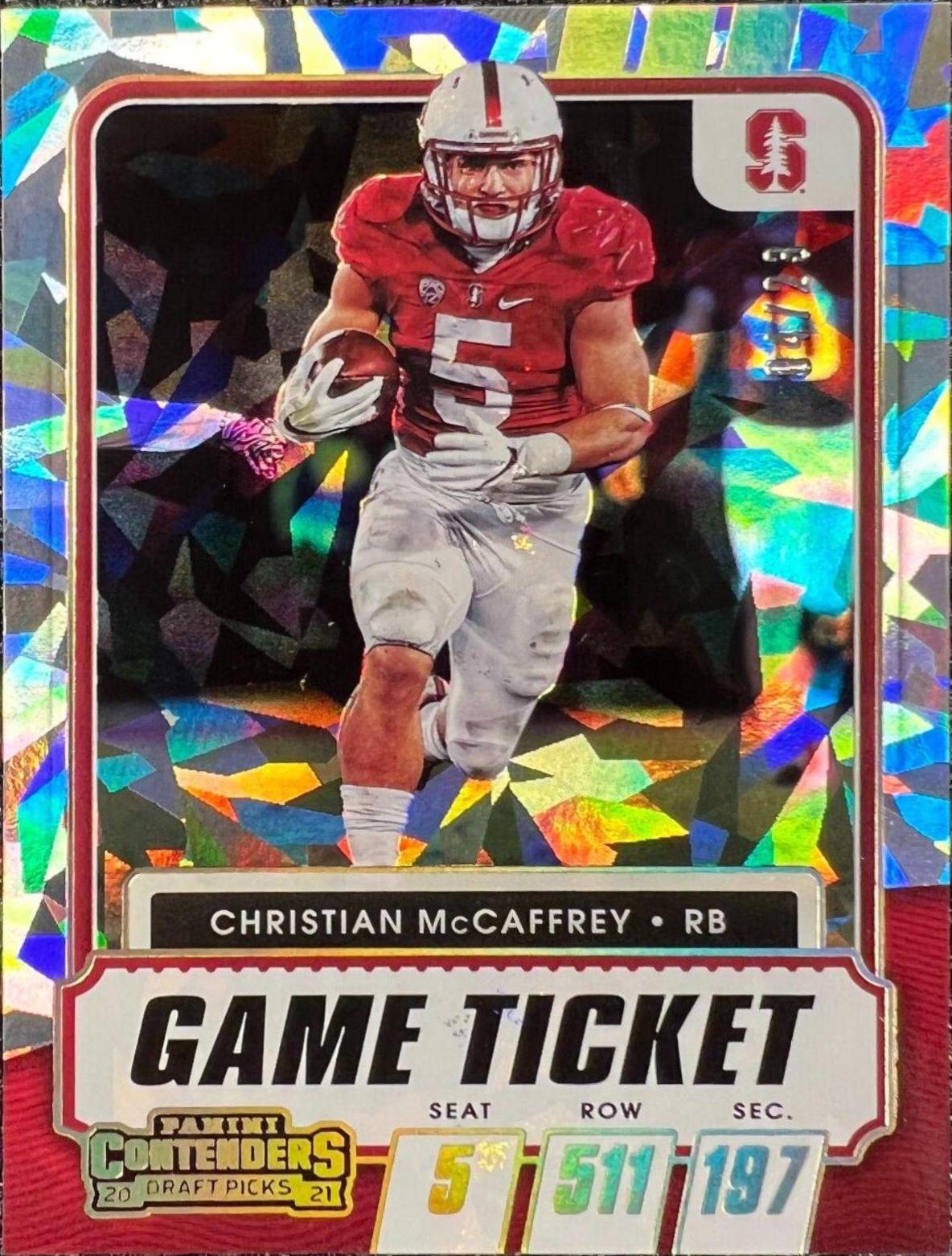 Christian McCaffrey [Cracked Ice Ticket] #60