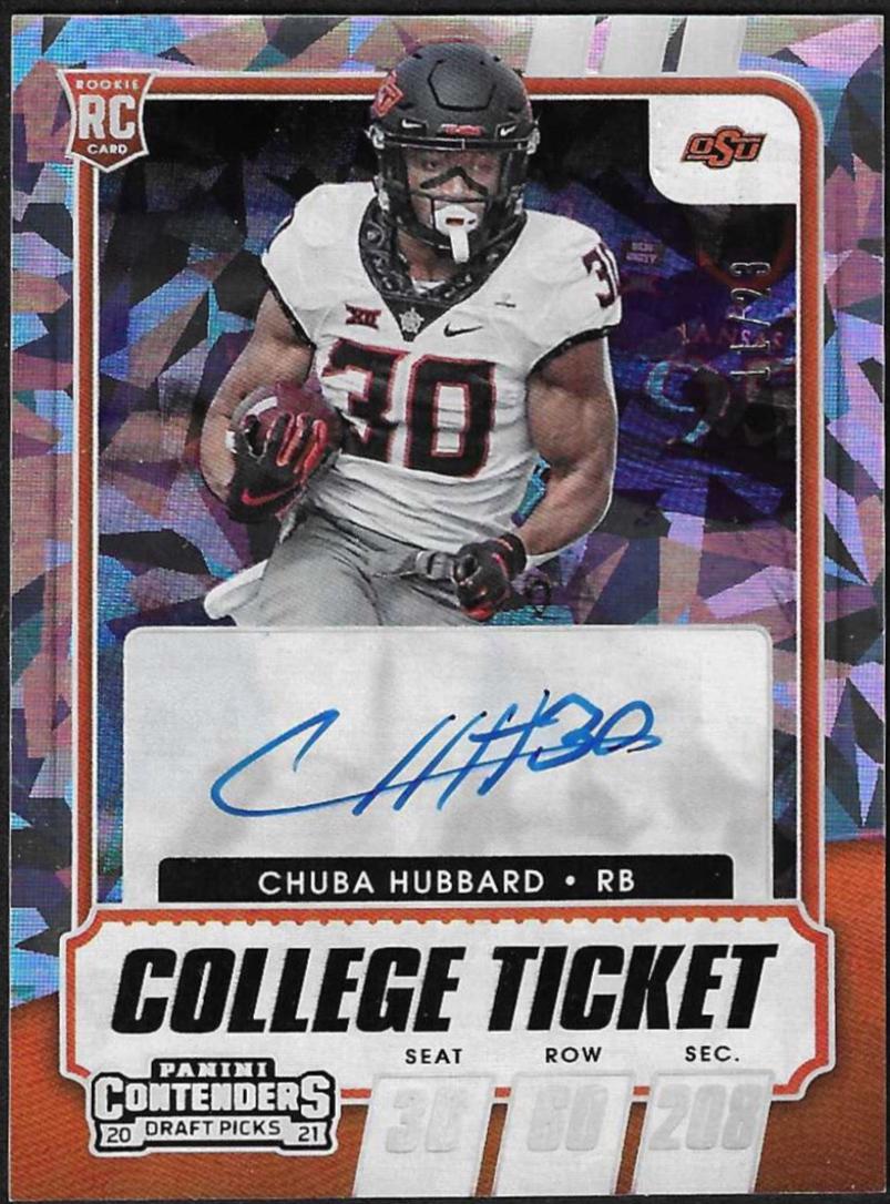 Chuba Hubbard [Autograph Cracked Ice Ticket] #119