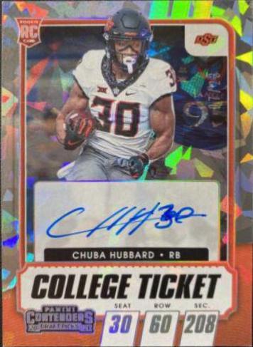 Chuba Hubbard [Autograph Cracked Ice Ticket] #119C