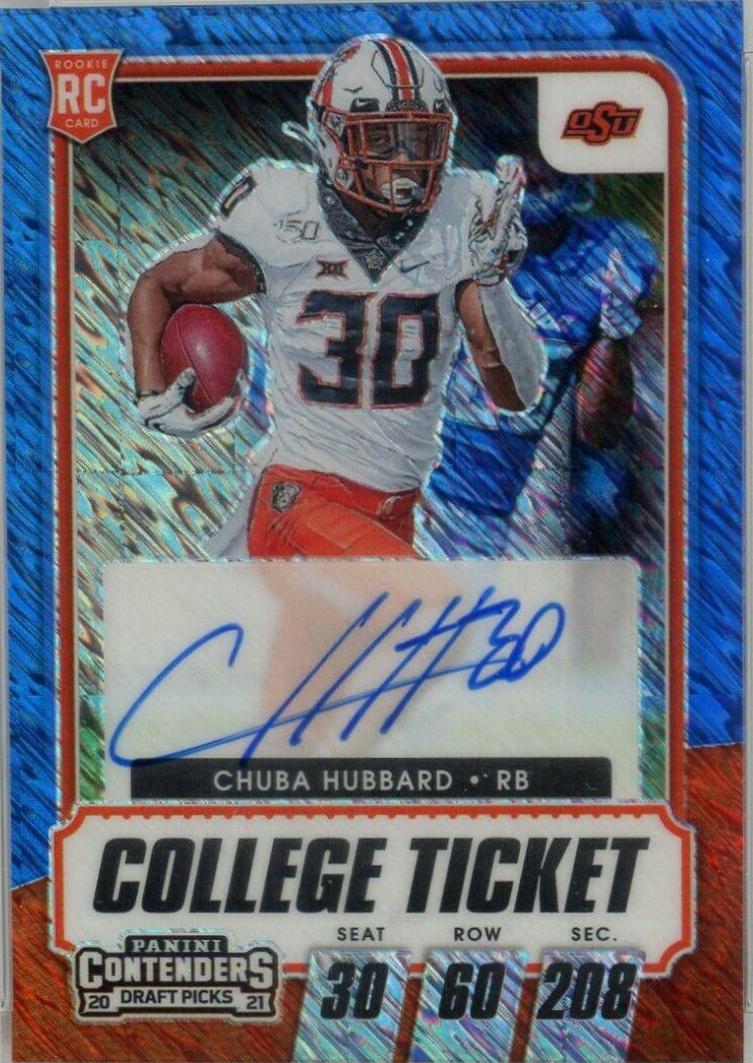 Chuba Hubbard [Autograph Premium Blue Shimmer] #119