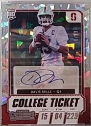 Davis Mills [Autograph Cracked Ice Ticket] #308