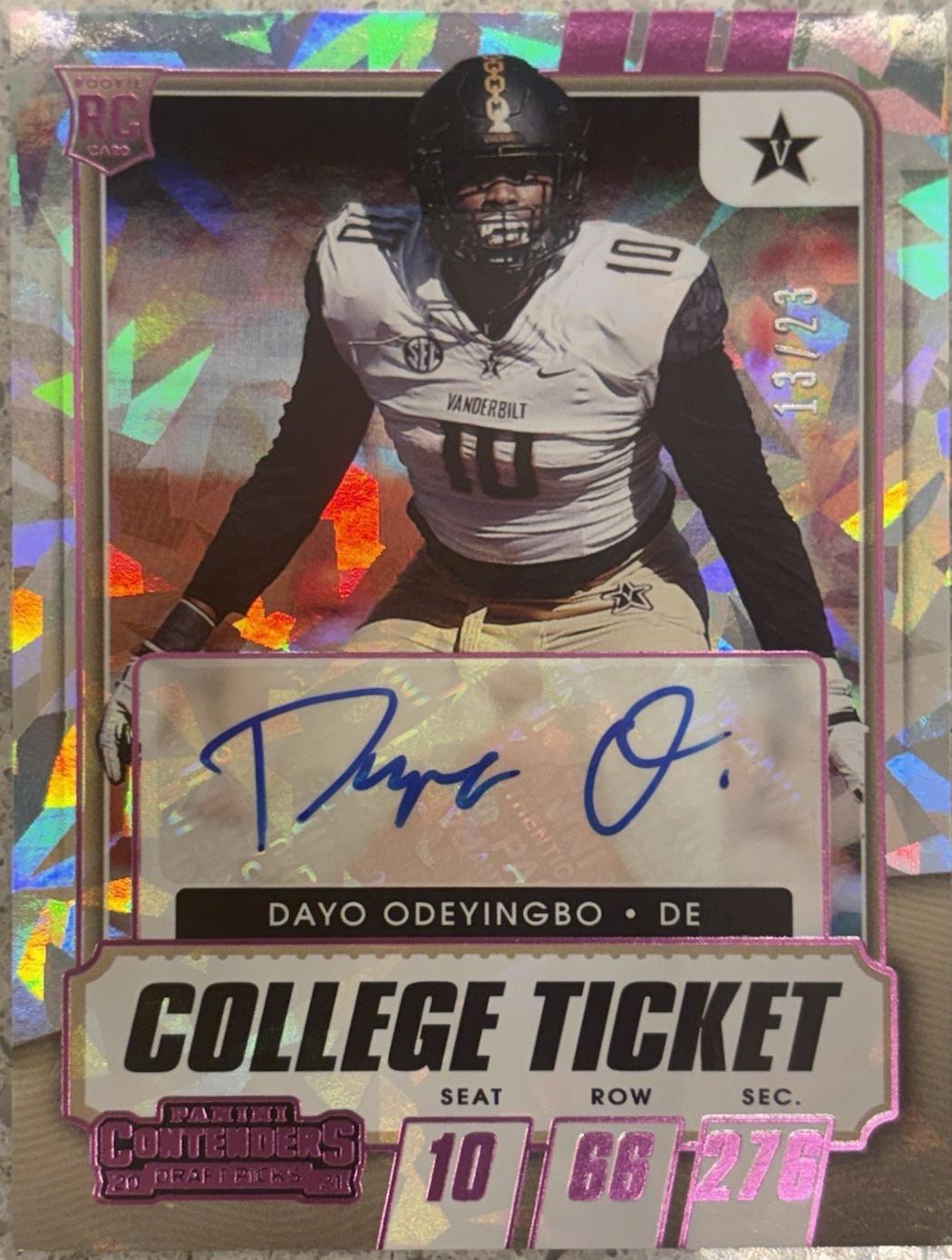 Dayo Odeyingbo [Autograph Cracked Ice Ticket] #232