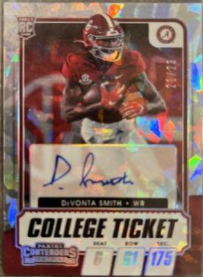 DeVonta Smith [Autograph Cracked Ice Ticket] #107