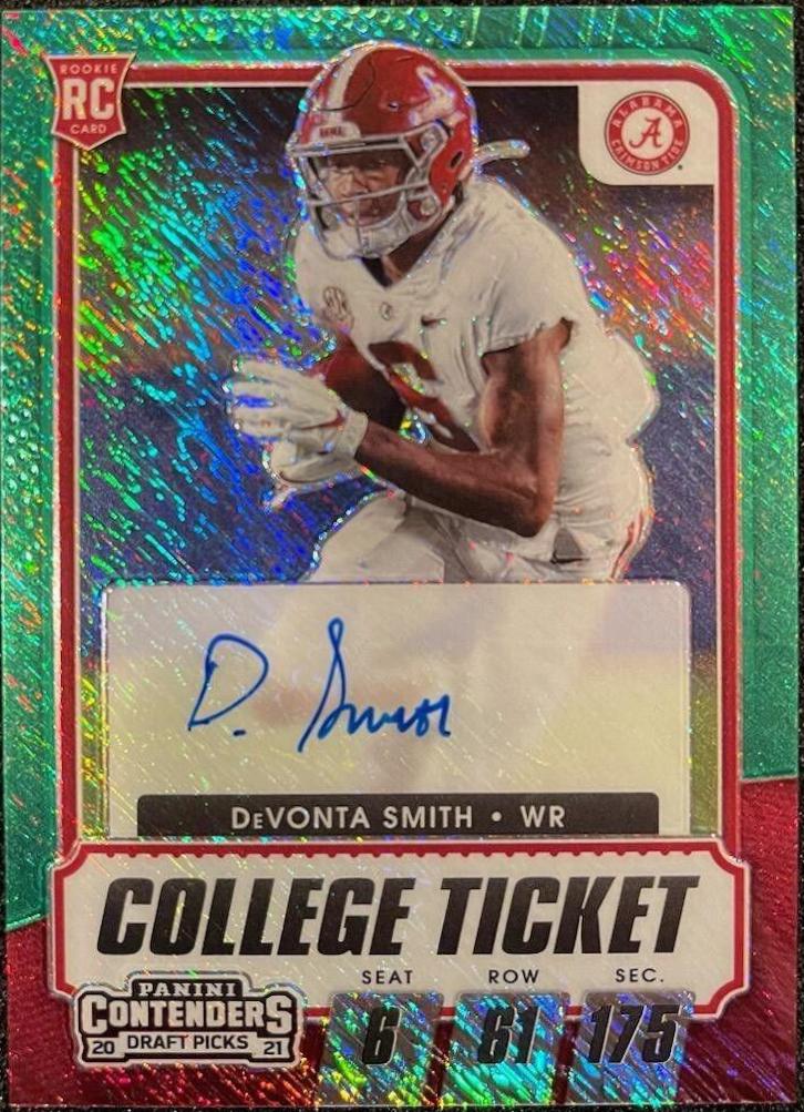 DeVonta Smith [Autograph Premium Green Shimmer] #107