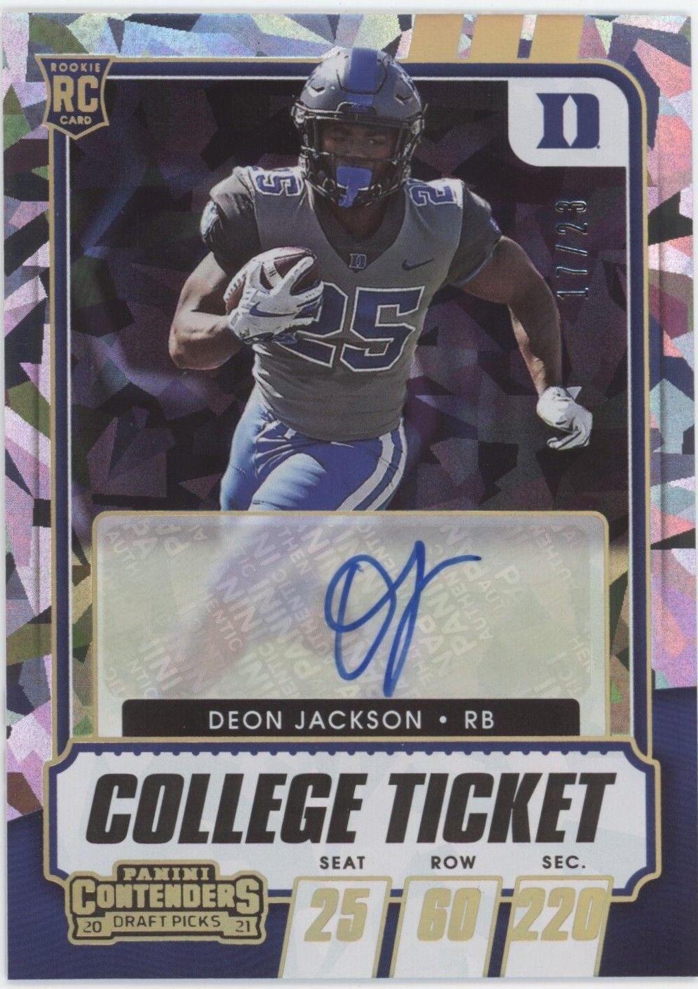 Deon Jackson [Autograph Cracked Ice Ticket] #131