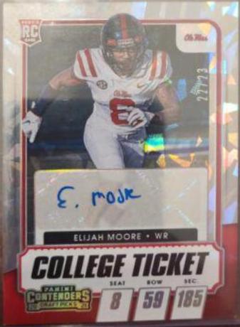 Elijah Moore [Autograph Cracked Ice Ticket] #123