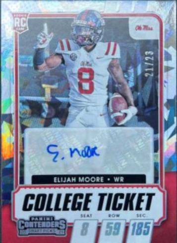 Elijah Moore [Autograph Cracked Ice Ticket] #123C