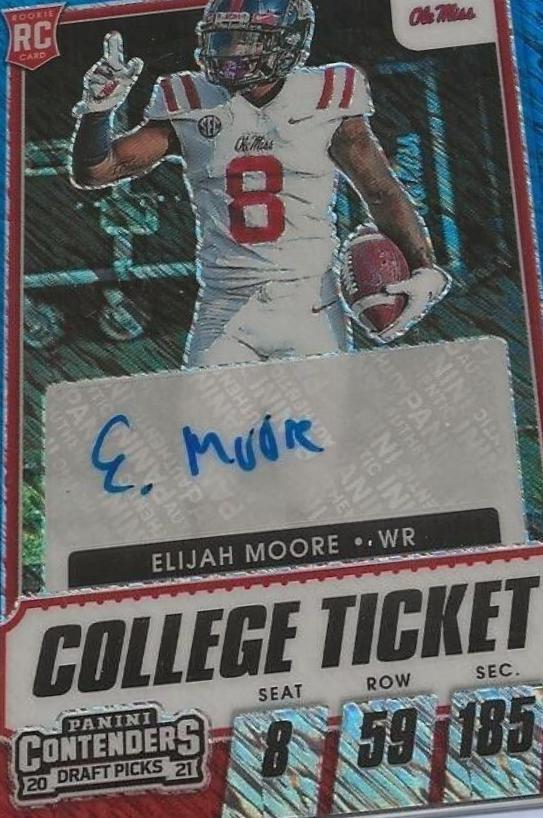 Elijah Moore [Autograph Premium Blue Shimmer] #123C