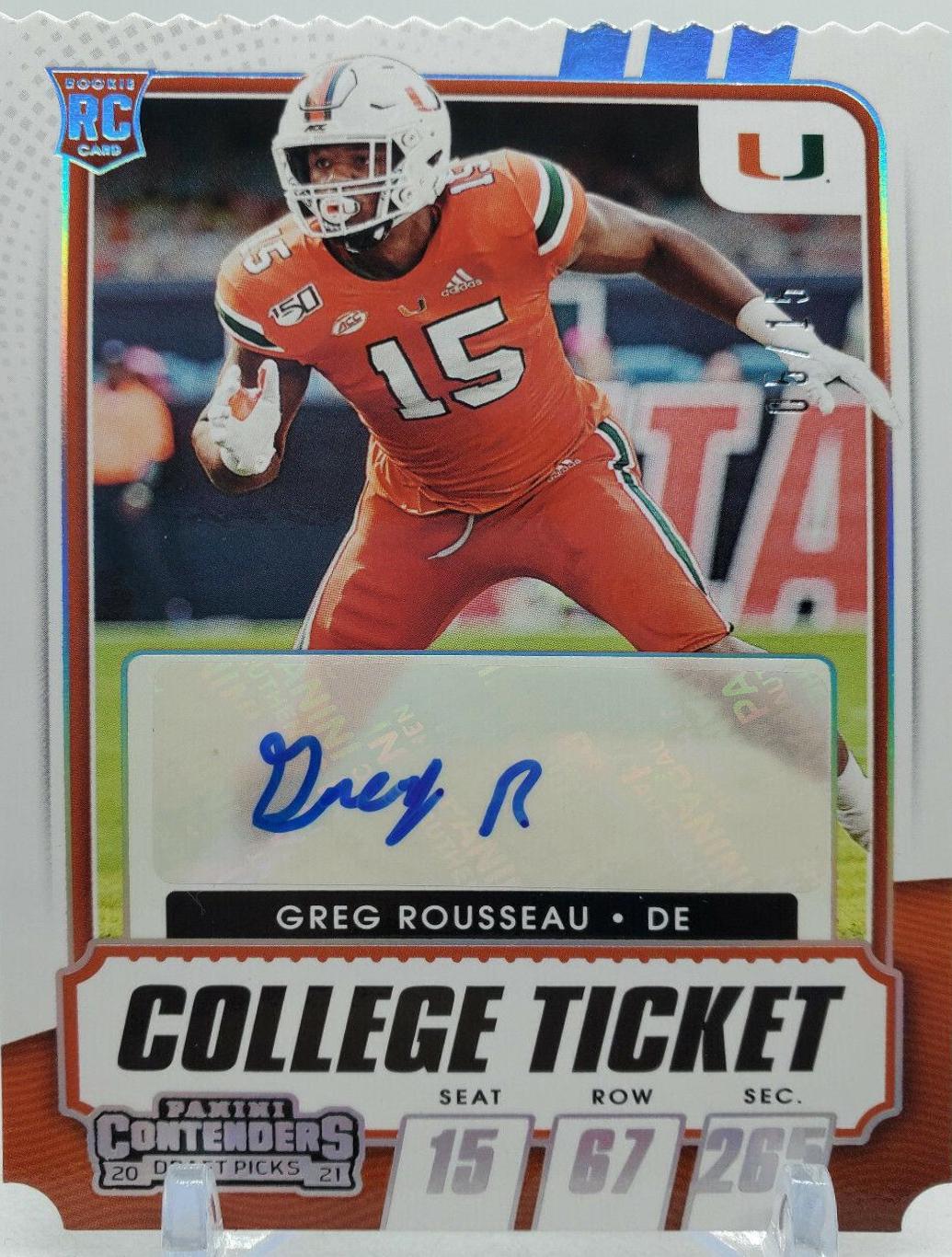 Greg Rousseau [Autograph Stub] #152