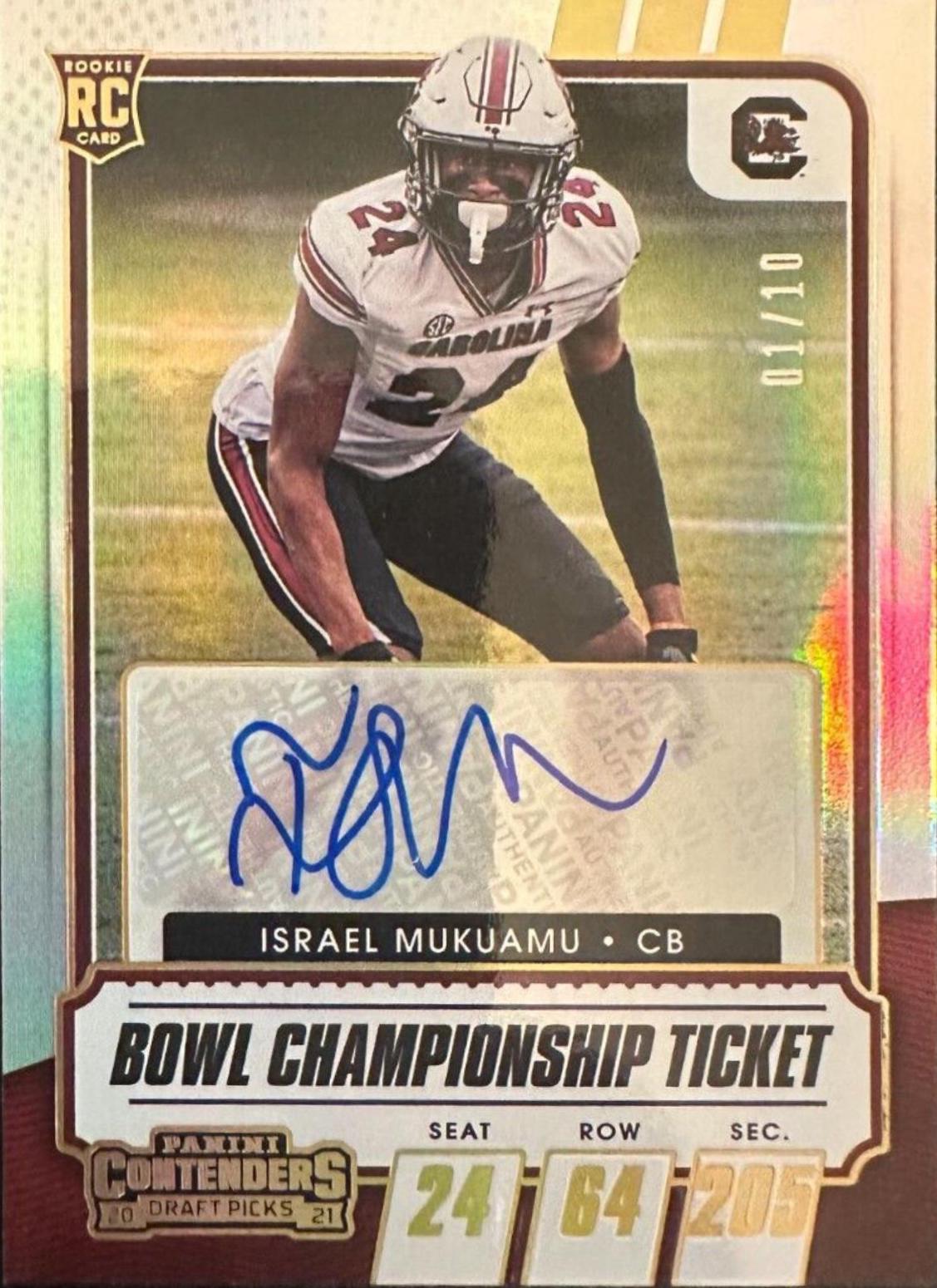 Israel Mukuamu [Autograph Gold Cracked Ice] #203