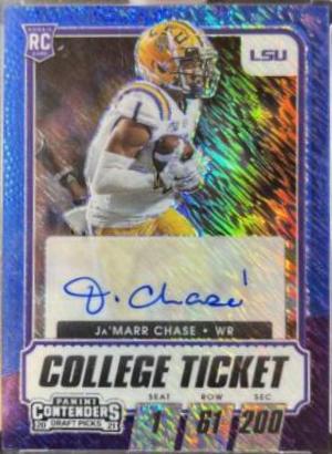 Ja'Marr Chase [Autograph Premium Blue Shimmer] #115