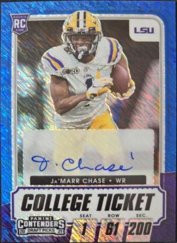 Ja'Marr Chase [Autograph Premium Blue Shimmer] #115C
