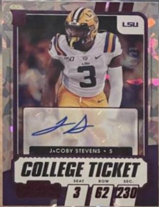 JaCoby Stevens [Autograph Cracked Ice Ticket] #227