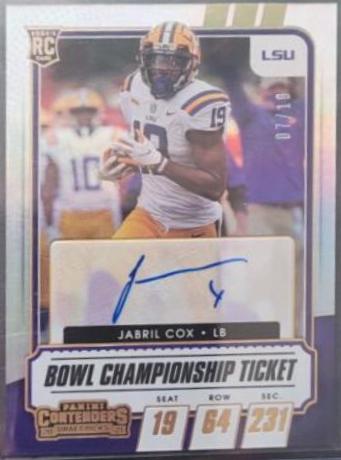 Jabril Cox [Autograph Bowl Championship Ticket] #201