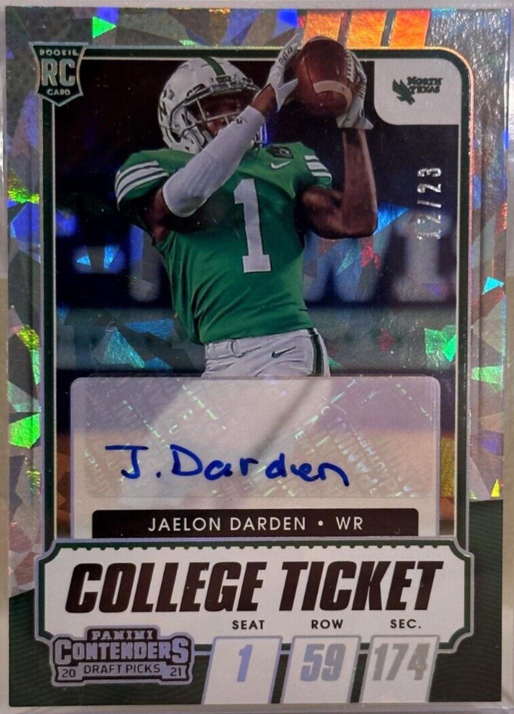 Jaelon Darden [Autograph Cracked Ice Ticket] #321