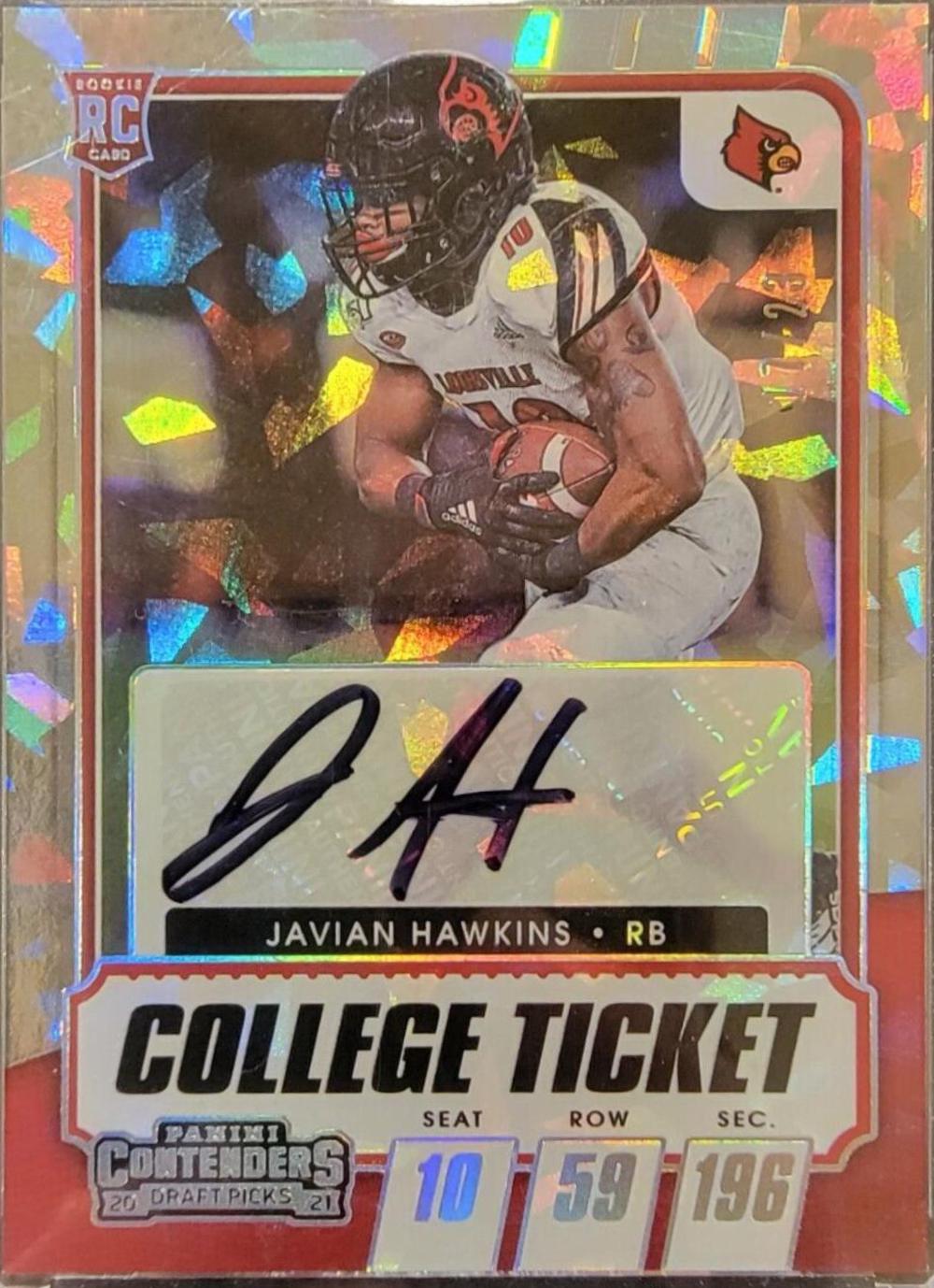 Javian Hawkins [Autograph Cracked Ice Ticket] #122