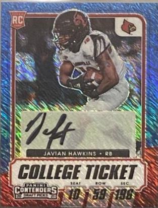 Javian Hawkins [Autograph Premium Blue Shimmer] #122