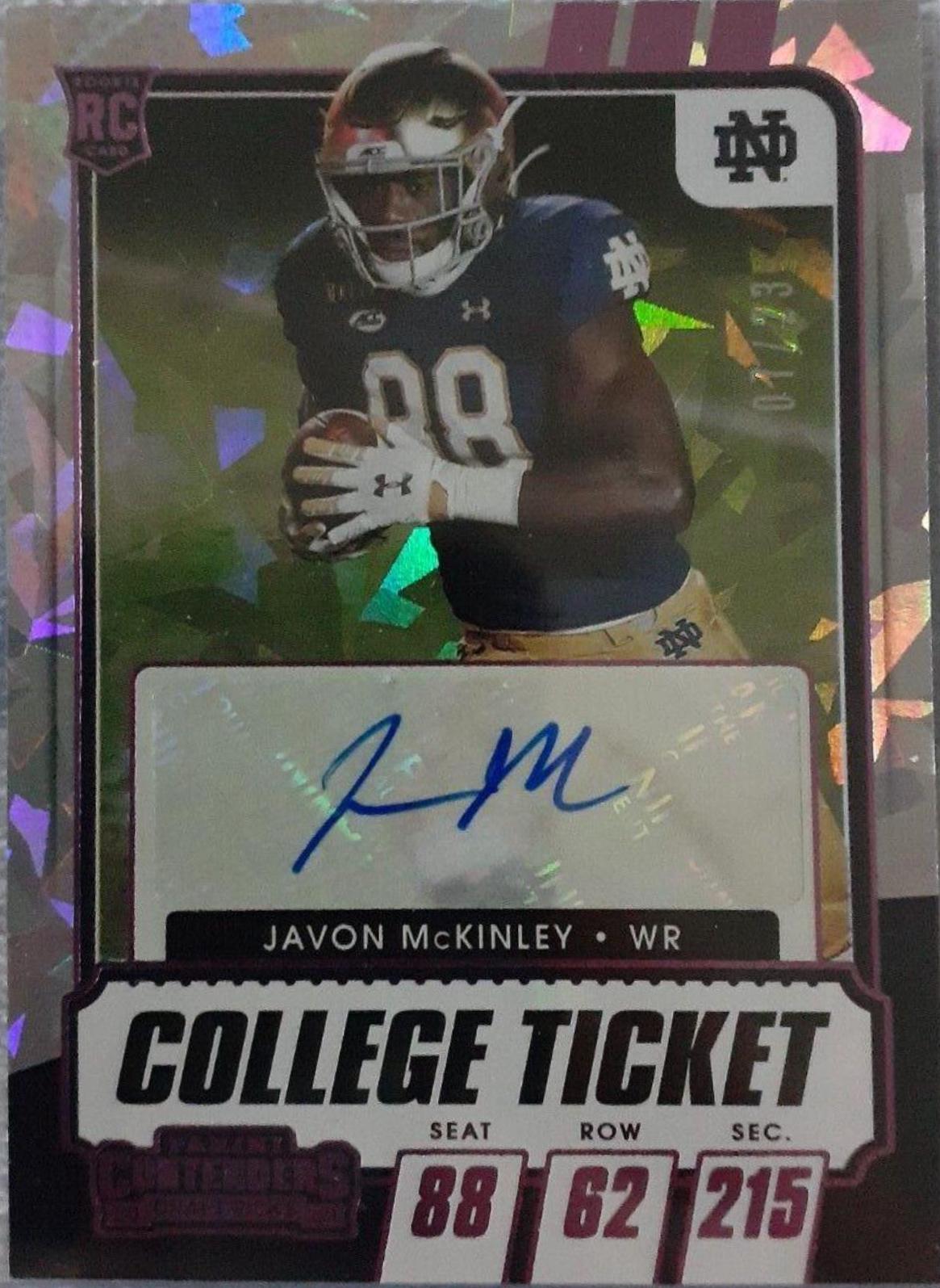 Javon McKinley [Autograph Cracked Ice Ticket] #323