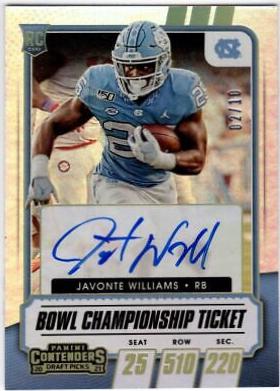 Javonte Williams [Autograph Bowl Championship Ticket] #120