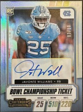 Javonte Williams [Autograph Bowl Championship Ticket] #120C