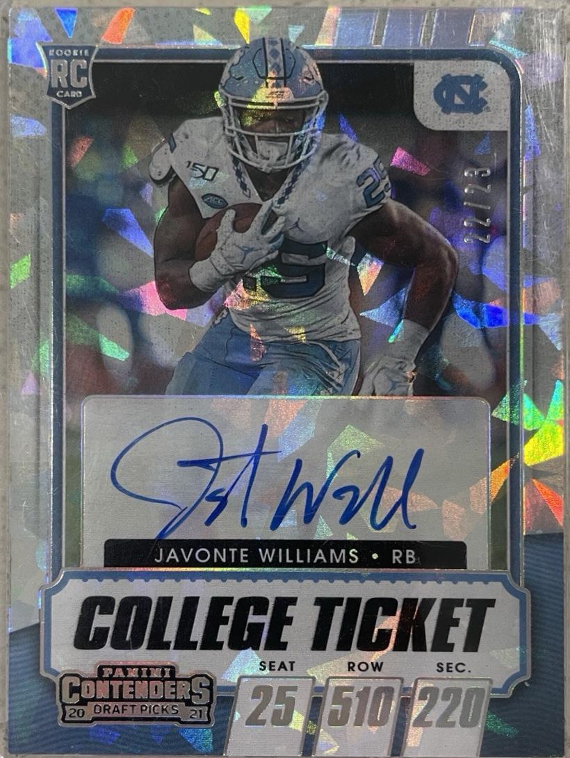 Javonte Williams [Autograph Cracked Ice Ticket] #120