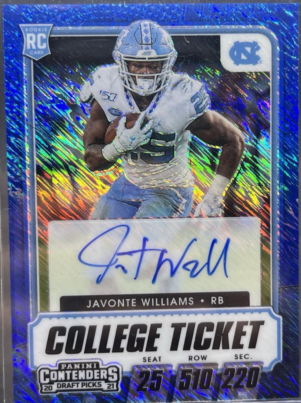 Javonte Williams [Autograph Premium Blue Shimmer] #120