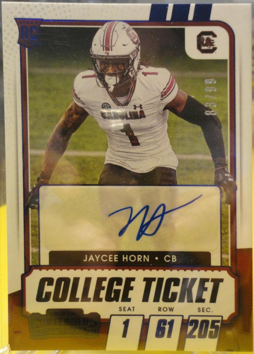 Jaycee Horn [Autograph Blue] #212