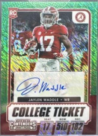 Jaylen Waddle [Autograph Premium Green Shimmer] #110