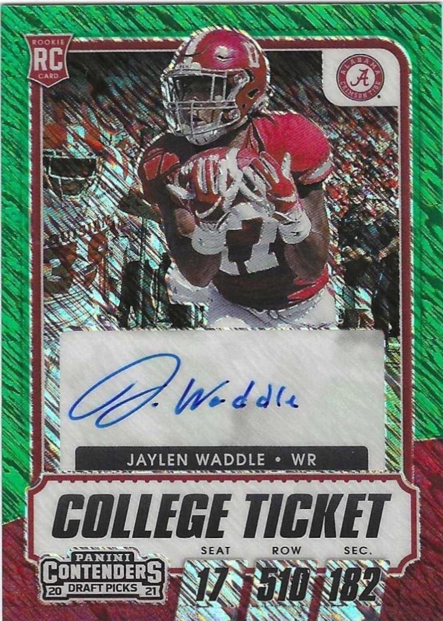 Jaylen Waddle [Autograph Premium Green Shimmer] #110C