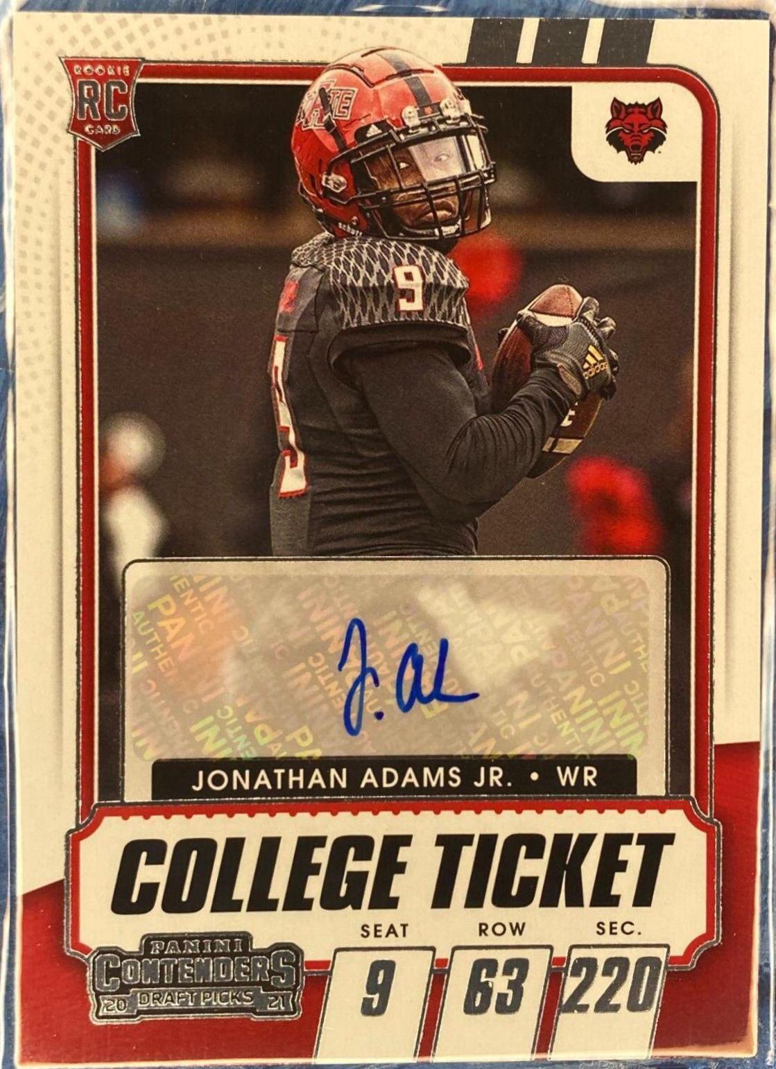 Jonathan Adams Jr. [Autograph Campus Ticket] #313