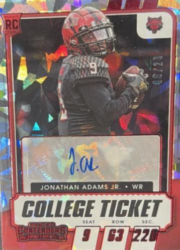 Jonathan Adams Jr. [Autograph Cracked Ice Ticket] #313