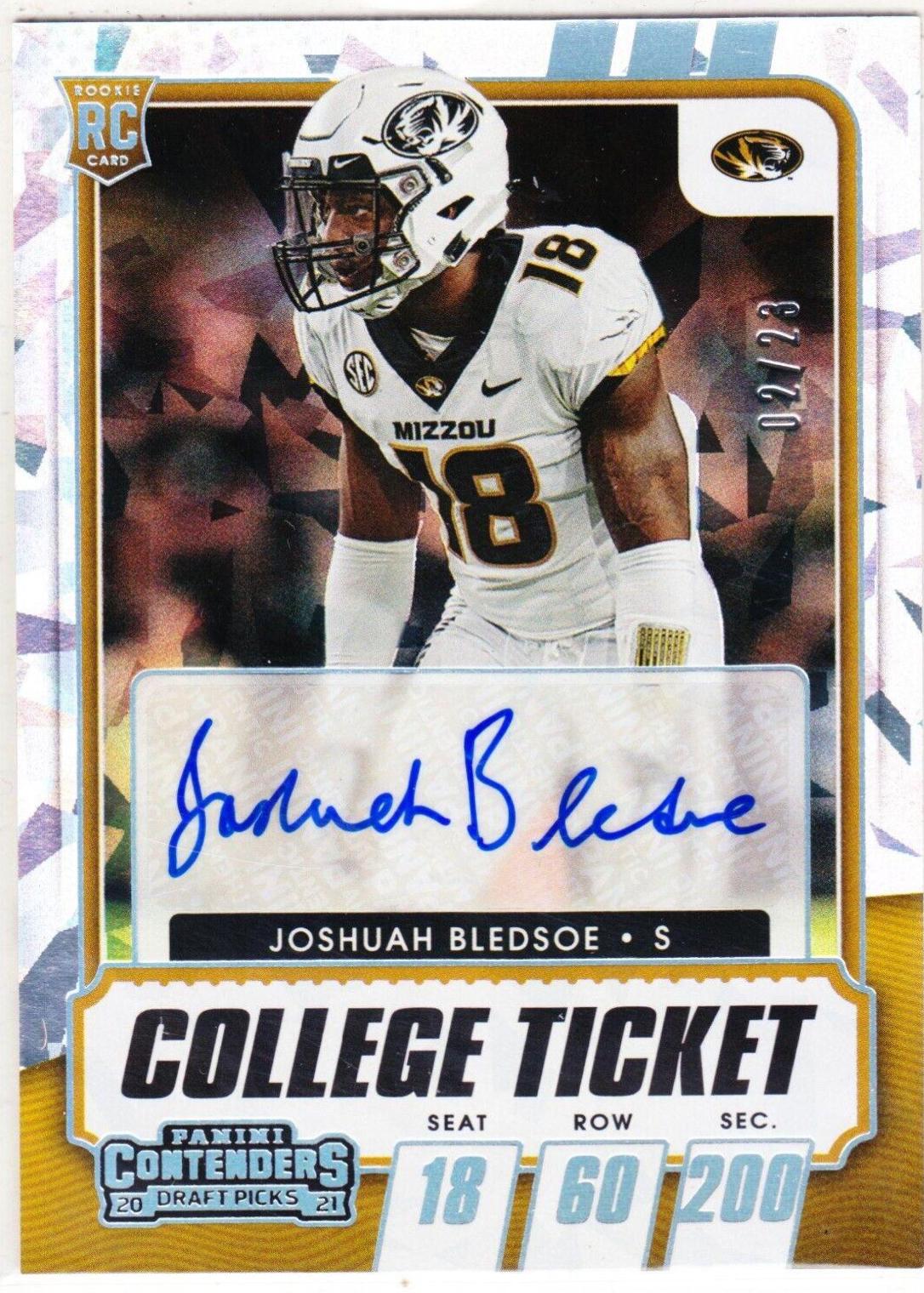 Joshuah Bledsoe [Autograph Cracked Ice Ticket] #255