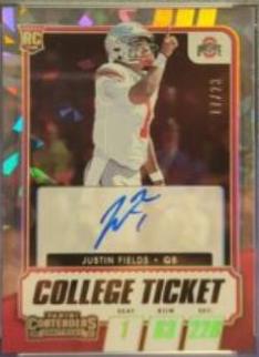 Justin Fields [Autograph Cracked Ice Ticket] #104C