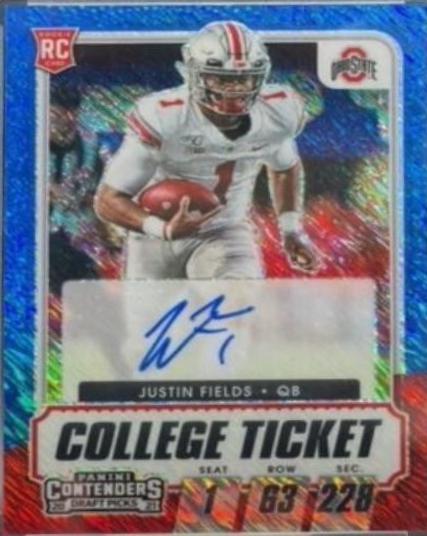 Justin Fields [Autograph Premium Blue Shimmer] #104