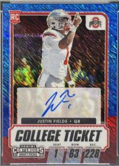 Justin Fields [Autograph Premium Blue Shimmer] #104C